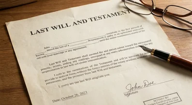 image of a last will and testament for an estate plan